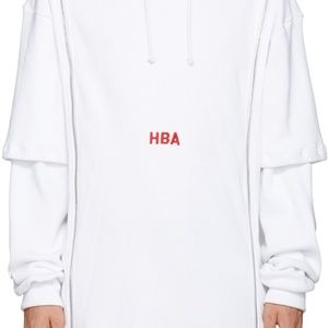 Hood by Air  White Thermal Double-Zip Hoodie